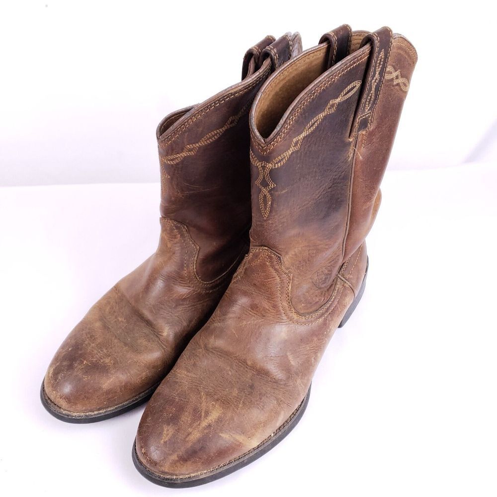 Ariat Heritage Roper Western Boots Men 9D Brown Leather Cowboycore Workwear